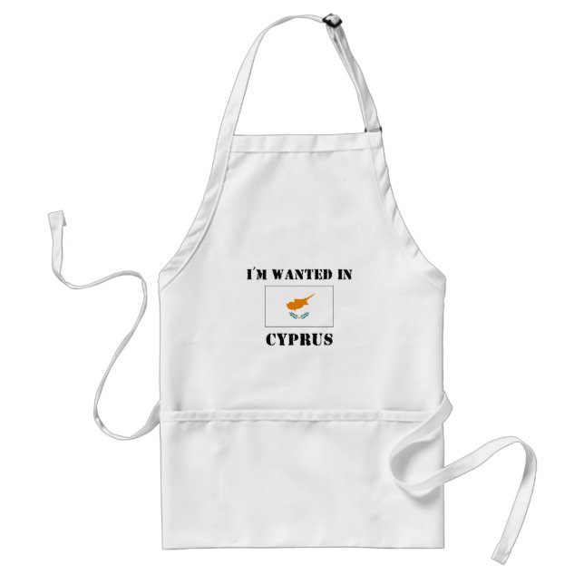 I'm Wanted In Cyprus Adult Apron (Front)