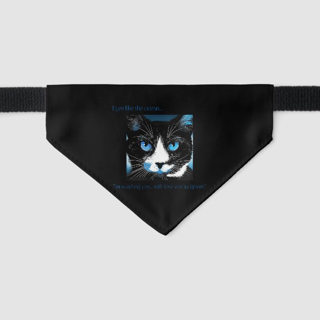 "I'm watching you... Cat Bandana Pet Bandana Collar (Front)