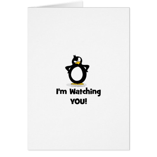 I'm Watching You Penguin Cards (Front)