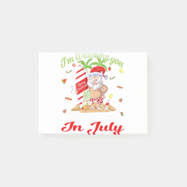 I'm Watching You Santa Christmas In July Tank Top Post-it Notes (Front)