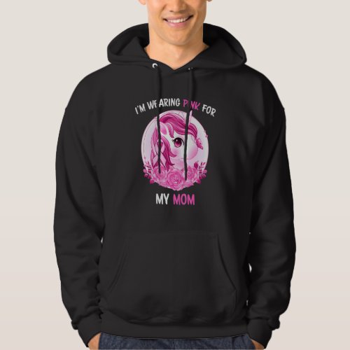 Im Wearing Pink For My Mom Unicorn Kids Toddlers G Hoodie