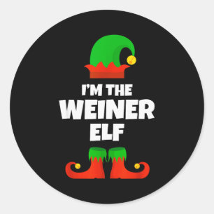 I'm Weiner Elf Family Pajama Christmas Dachshund D Classic Round Sticker