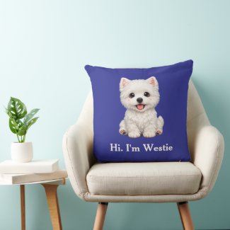 I'm Westie, Your Cute West Highland Terrier Throw Pillow