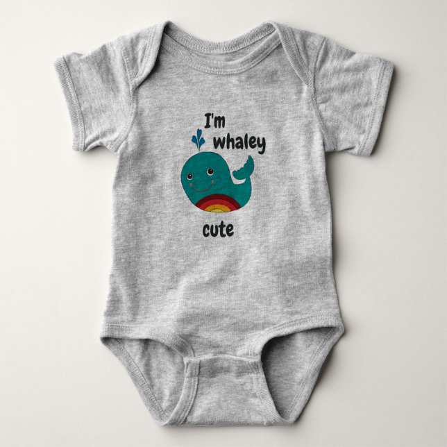 I'm Whaley Cute - Gray Baby Bodysuit (Front)