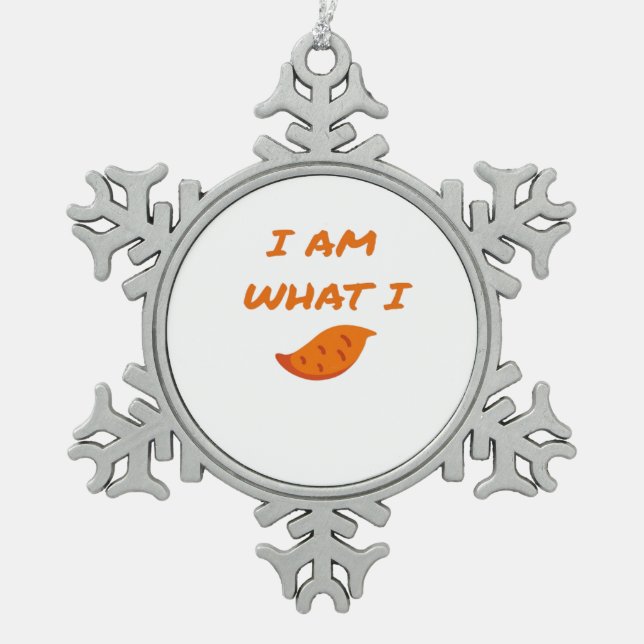 I'm What I Yam Classic Snowflake Pewter Christmas Ornament (Front)