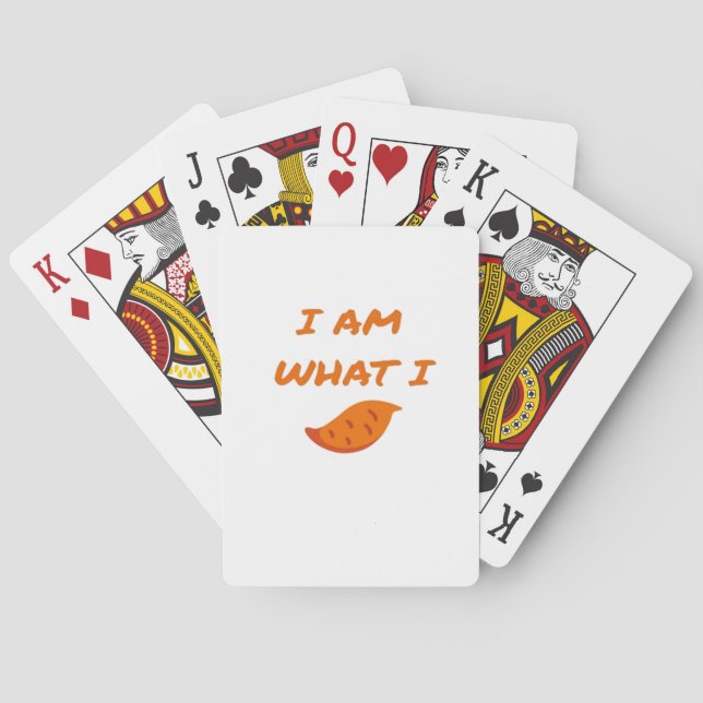 Im What I Yam Playful Pun Mood Poker Cards (Back)