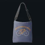 I'm Wheely Enjoying Retirement Funny Bicycle Crossbody Bag<br><div class="desc">This cross body tote bag makes a great retirement gift for cyclists and anyone who loves to ride bikes. It has a slate blue background and features the funny message "I'm Wheely Enjoying Retirement" in orange above an illustration of a matching orange bicycle.</div>