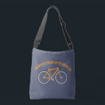 I'm Wheely Enjoying Retirement Funny Bicycle Crossbody Bag<br><div class="desc">This cross body tote bag makes a great retirement gift for cyclists and anyone who loves to ride bikes. It has a slate blue background and features the funny message "I'm Wheely Enjoying Retirement" in orange above an illustration of a matching orange bicycle.</div>