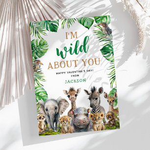 I'm Wild About You Kids Valentines Day Holiday Card