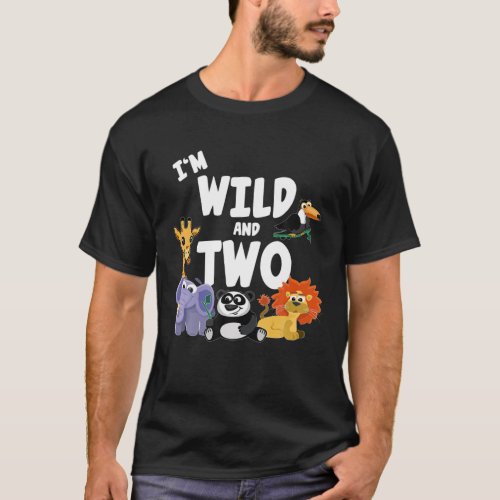 Im Wild And 2 Zoo Theme Birthday Jungle Safari An T_Shirt