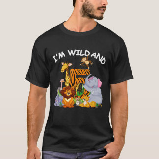 I'm Wild And 5 Years Old Zoo Theme 5Th Birthday An T-Shirt