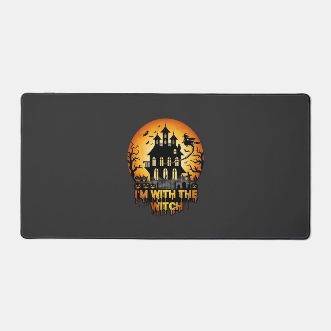 Im Witch Haunted House Full Moon Pumpkins Desk Mat (Front)