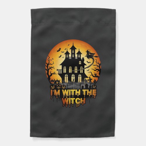 Im Witch Haunted House Full Moon Pumpkins Garden Flag