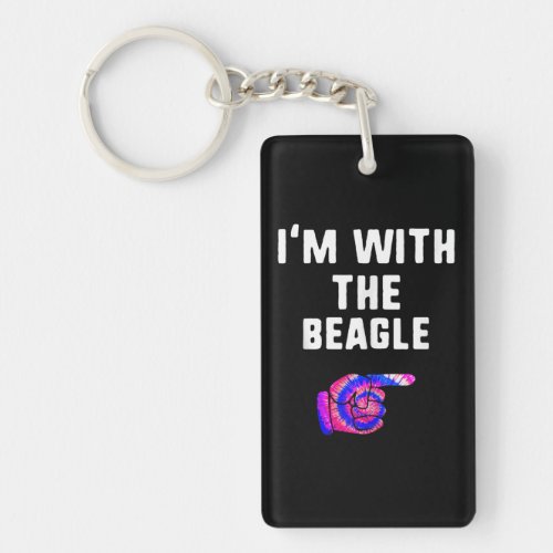Im With Beagle Tie Dye Halloween Dog Lover Gift Keychain