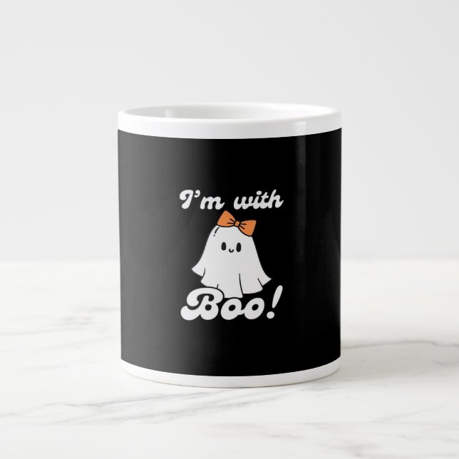 Im With Boo Funny Retro Style Giant Coffee Mug (Front)
