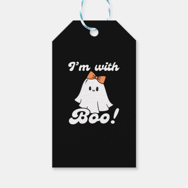 Im With Boo Funny Retro Style Gift Tags (Front)