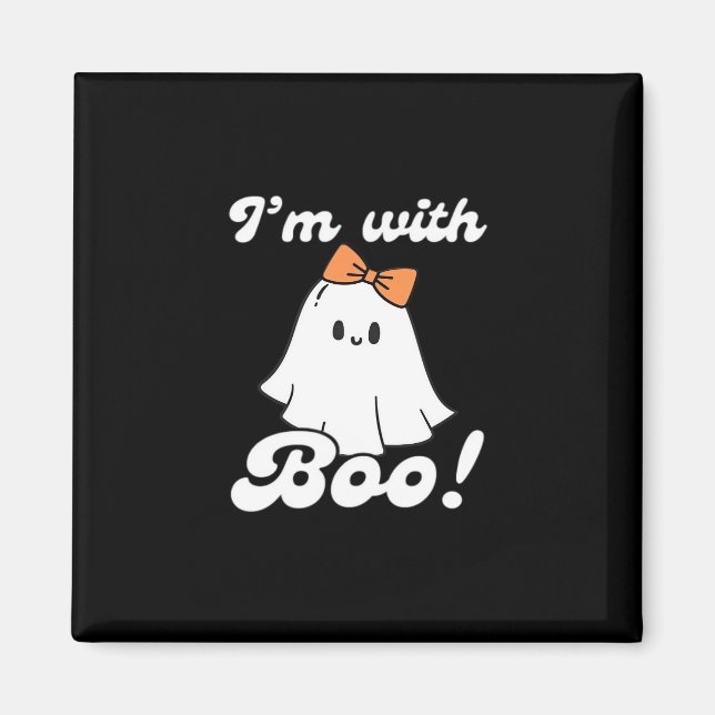 Im With Boo Funny Retro Style Magnet (Front)