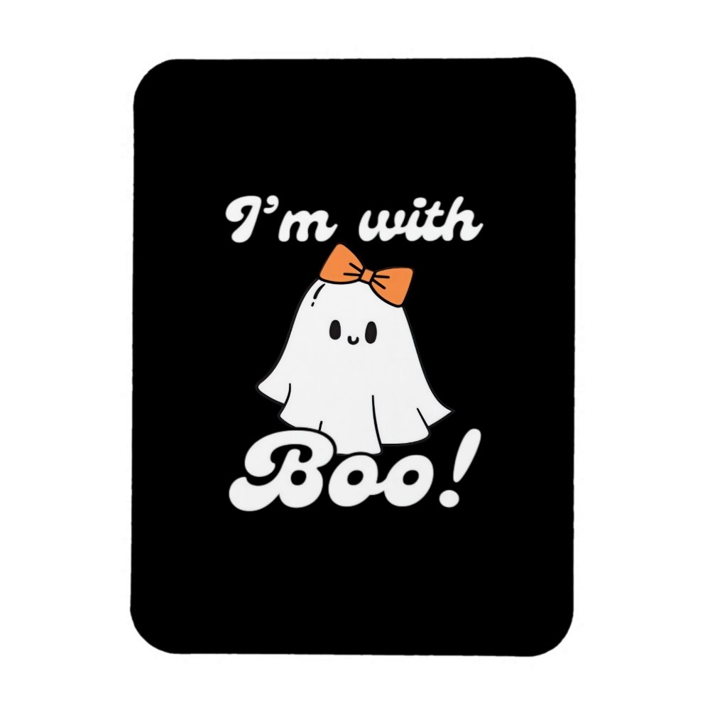 Im With Boo Funny Retro Style Magnet