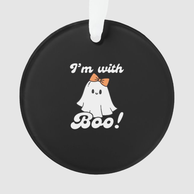 Im With Boo Funny Retro Style Ornament (Front)