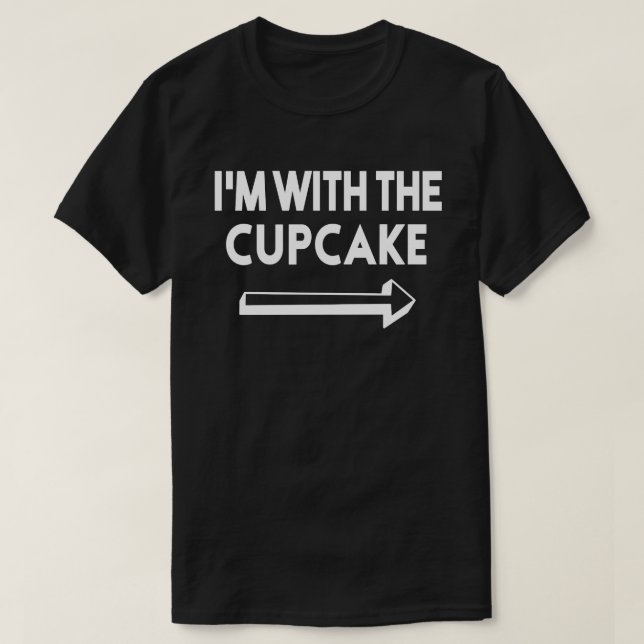 I'm With Cupcake Easy Halloween Matching Couples T-Shirt (Design Front)