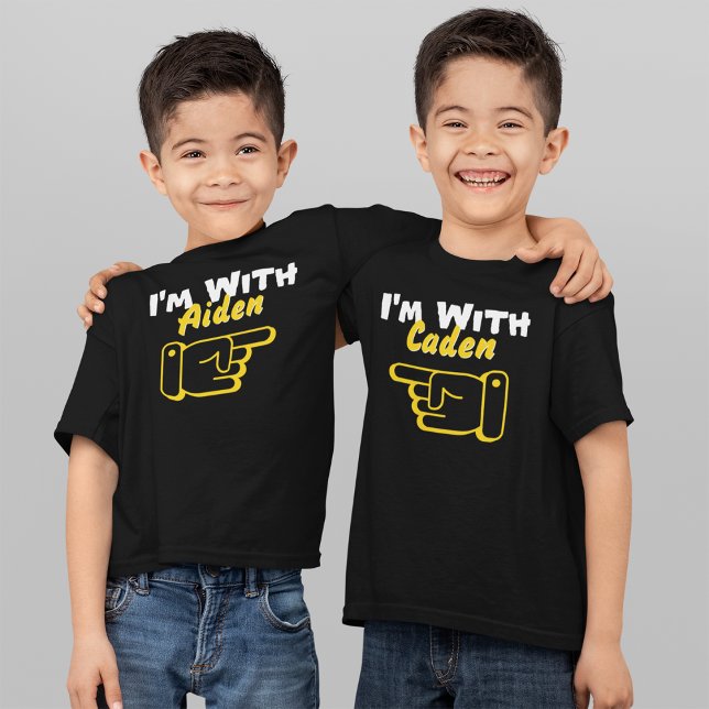 I'm With Custom Name Hand Pointing Right Funny T-Shirt (Creator Uploaded)