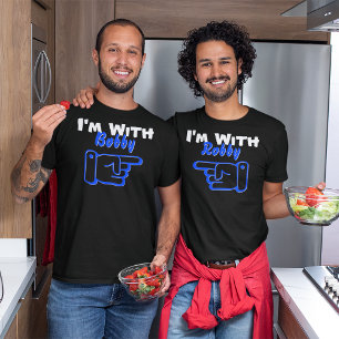 I'm With Custom Name Pointing Right Friend or Twin T-Shirt