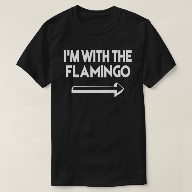 I'm With Flamingo Easy Halloween Matching Couples T-Shirt (Design Front)