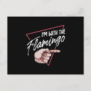 Im With Flamingo Halloween Matching Couple Costume Holiday Postcard