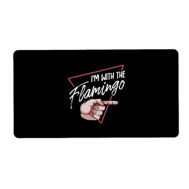 Im With Flamingo Halloween Matching Couple Costume Label (Front)