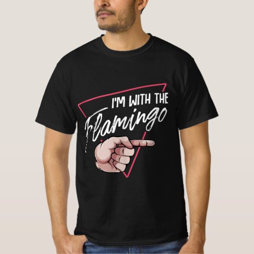 Im With Flamingo Halloween Matching Couple Costume T_Shirt