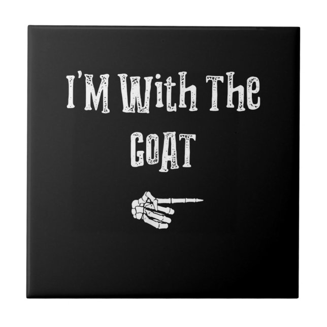 I'm With Goat Halloween Costume Funny Couples Ceramic Tile (Front)