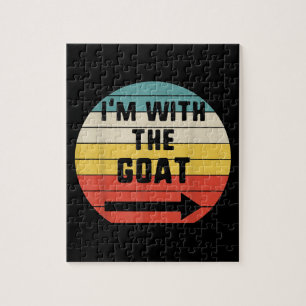 I'm With Goat Halloween Matching Couple Costume Jigsaw Puzzle