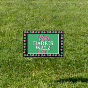 I'M WITH HER 2024 Campaign Yard Sign (Pink Green)