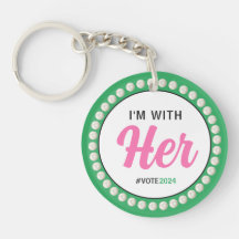 I'M WITH HER 2024 Pearls & Clover (Pink Green)