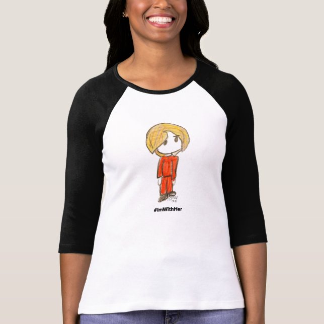 I'm With Her by Ainsley-Women's Raglan Sleeved T-Shirt (Front)