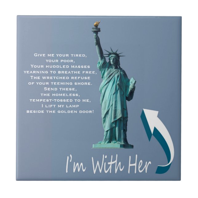 I'm With Her! Ceramic Tile (Front)