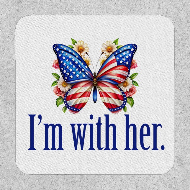 I'm With Her Cute Kamala Harris Butterfly Patch (Front)