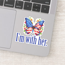 I&#39;m With Her Kamala for President Butterfly Laptop Sticker