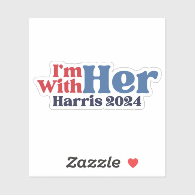 I'm With Her Kamala Harris 2024 Vinyl  Sticker (Sheet)