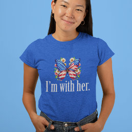 I&#39;m With Her Kamala Harris Butterfly Women&#39;s Tri-Blend Shirt