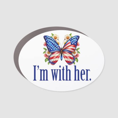 Im With Her Kamala Harris for President Butterfly Car Magnet