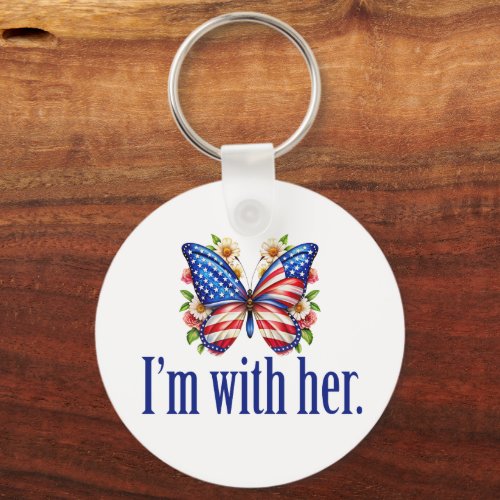 Im With Her Kamala Harris for President Butterfly Keychain