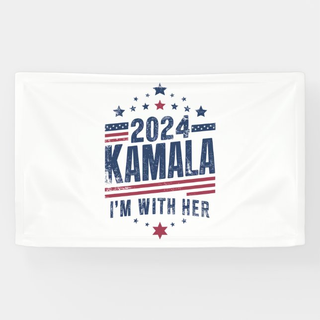 I'm With Her Kamala Vote For 2024 Kamala-Harris Banner (Horizontal)