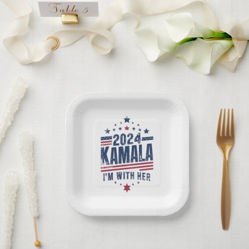 Im With Her Kamala Vote For 2024 Kamala_Harris Paper Plates