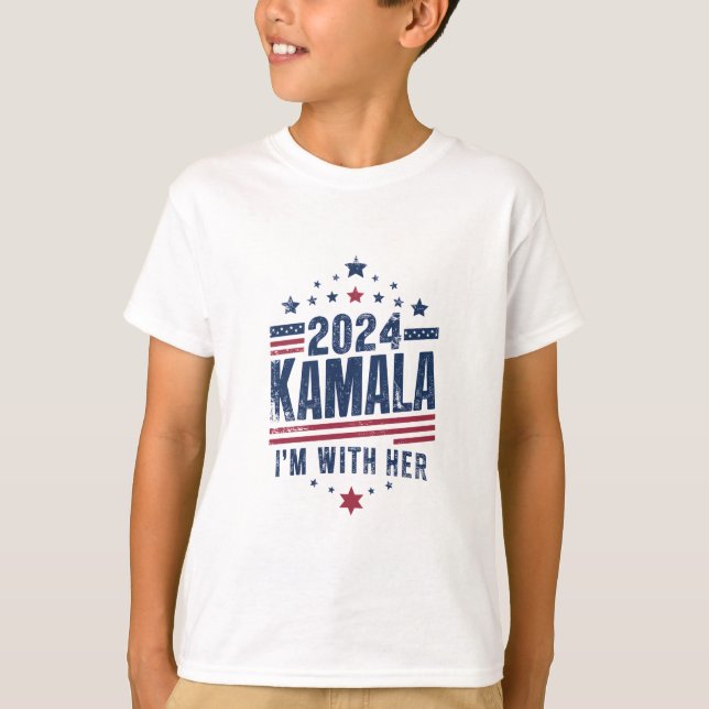 I'm With Her Kamala Vote For 2024 Kamala-Harris T-Shirt (Front)