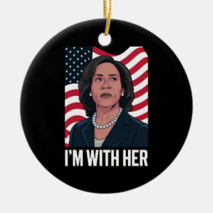 I'm With Her Kamala Vote For 2024 President Ceramic Ornament