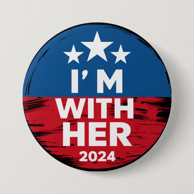 I'm With Her Kamala Vote For 2024 President Kamala Button (Front)