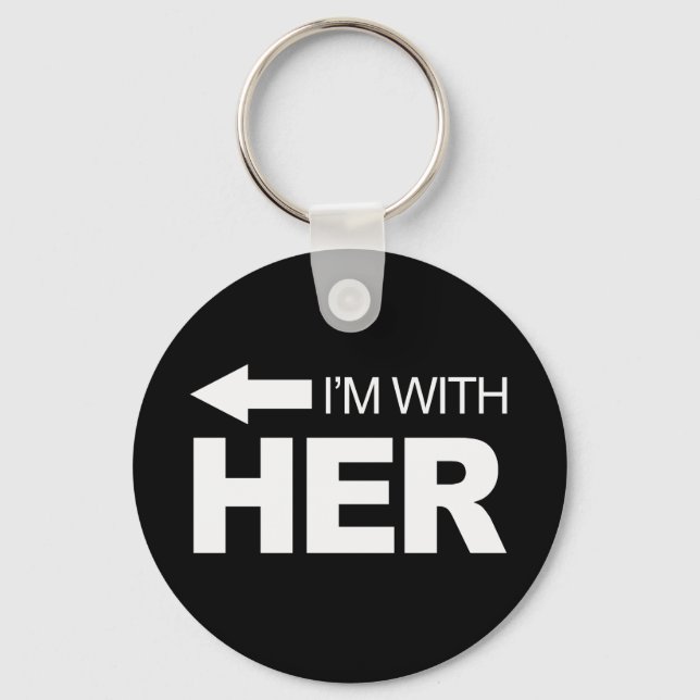 I'm with her (left) -.png keychain (Front)