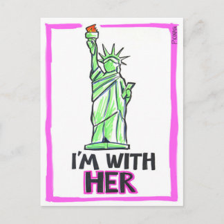 I'm with her postcard