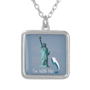 I'm With Her! Silver Plated Necklace